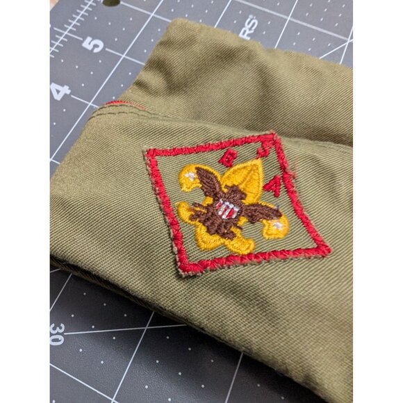 Boy Scout Of America Garrison Hat Cap 60s/70s Size medium green signed vtg - Picture 2 of 7